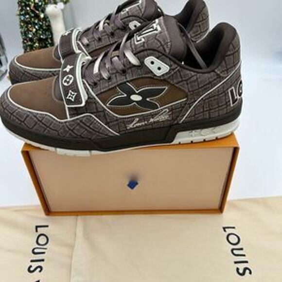 Men’s Louis Vuitton trainer sneakers mocha crocodile print size 11 fits US 13 - Picture 8 of 11